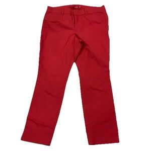 Old Navy Pixie Chino Pants Mid Rise Size 12 Stretch Light Red 33x27 Classic